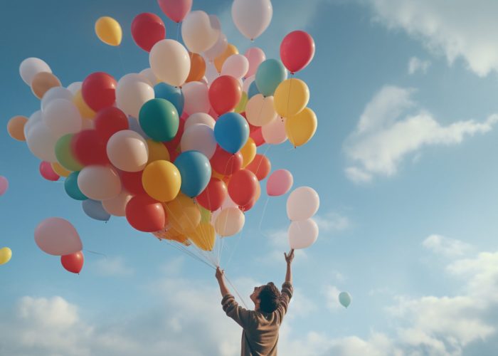 The magical moment of releasing balloons into the sky